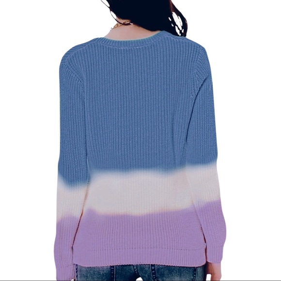 Volcom Pastel Ombré Cable Knit Sweater Blue/Lilac - Picture 3 of 11